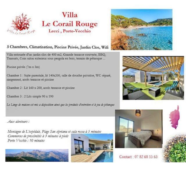 Villa Le Corail Rouge Corse Леччи Екстериор снимка
